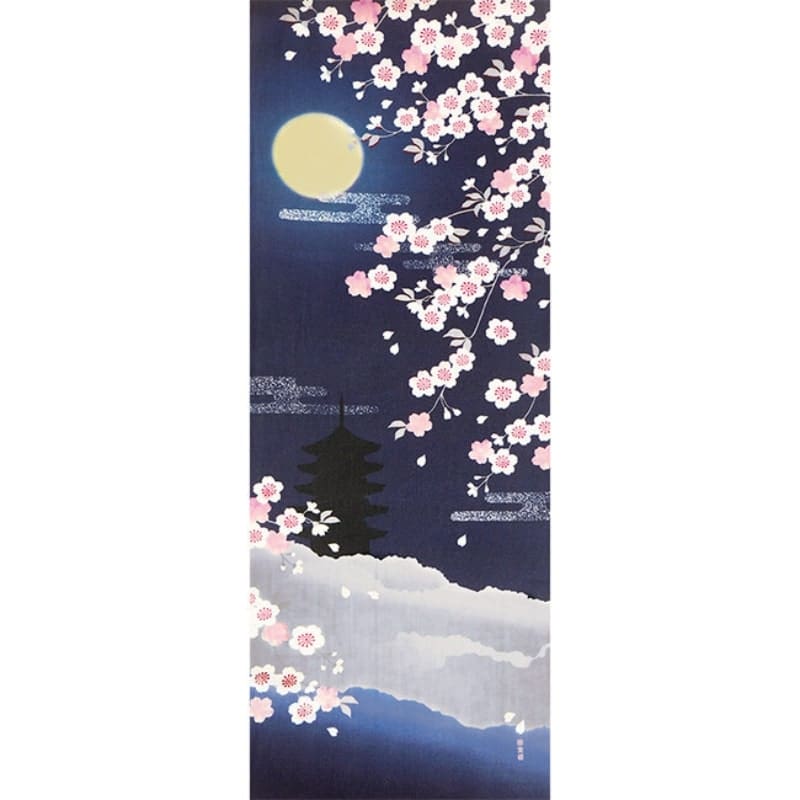 Japanska Tenugui Yozakura