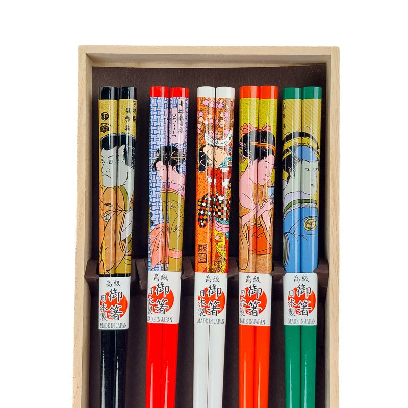 Japanska Ukiyo e ätpinnar set