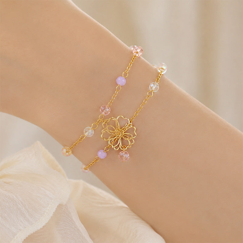 Japanskt Armband - Dubbel Kedja Sakura