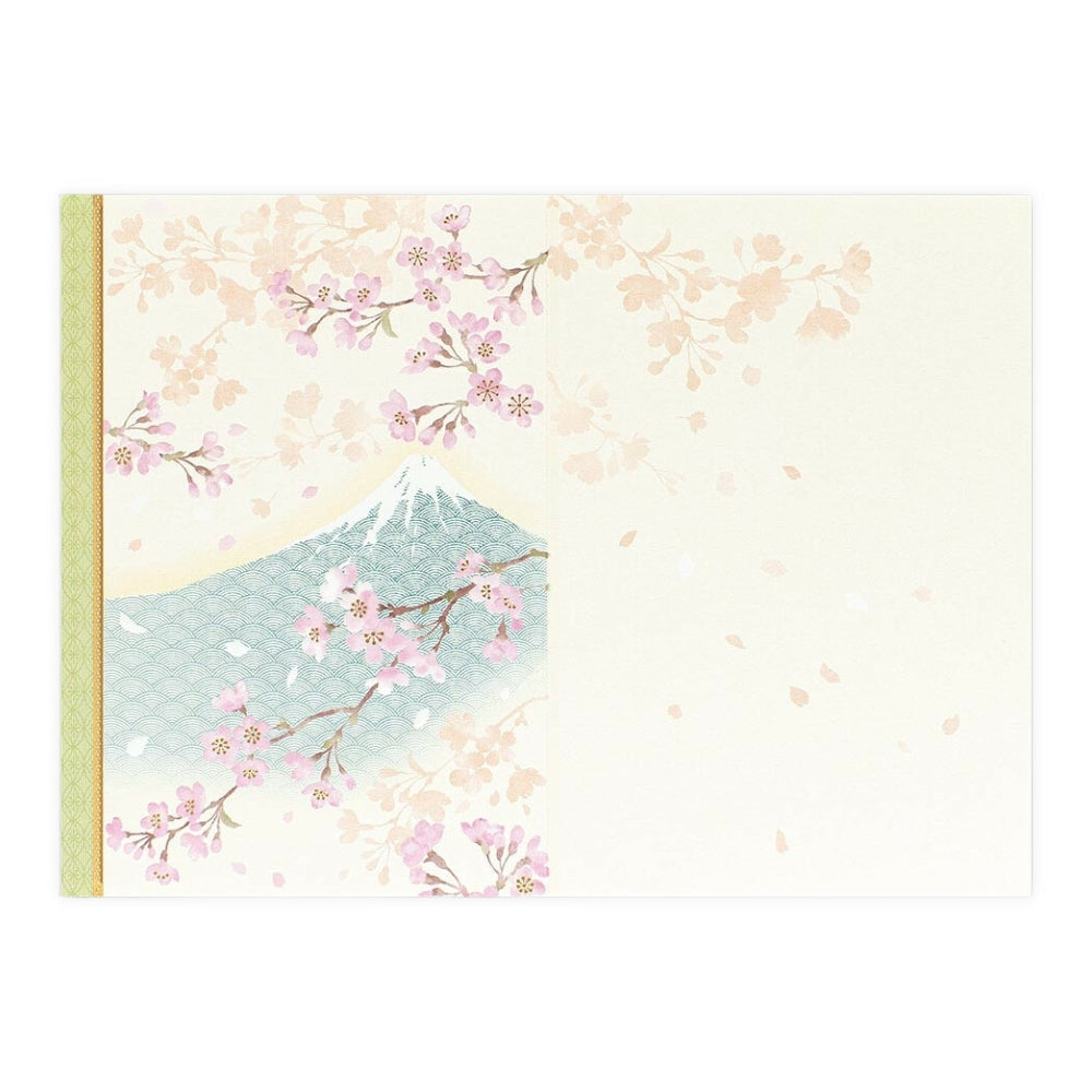 Japanskt Kort - Fuji & Körsbärsblommor