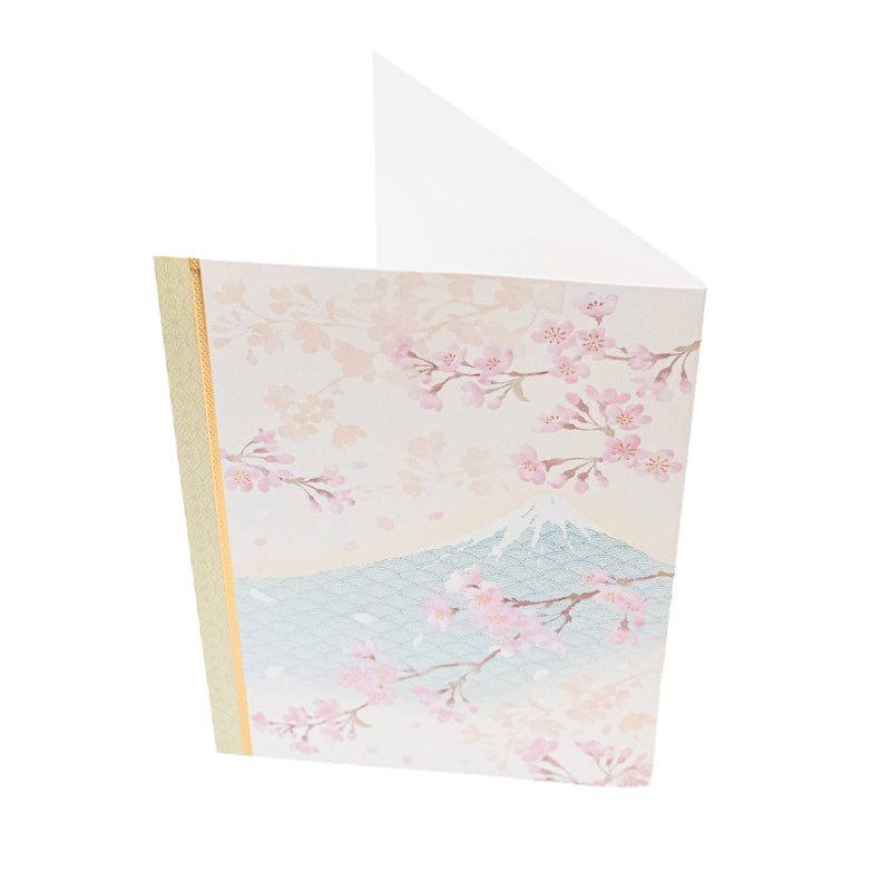 Japanskt Kort - Fuji & Körsbärsblommor