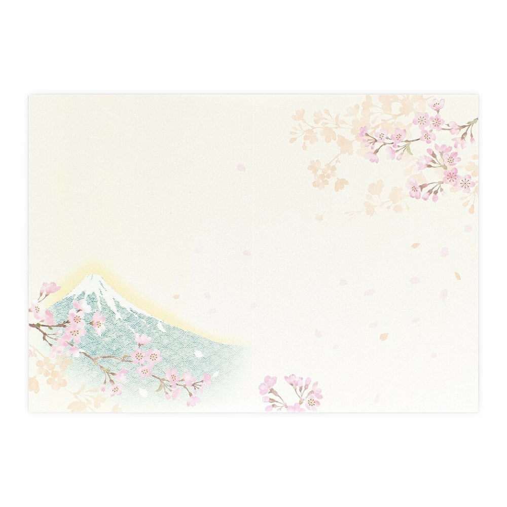 Japanskt Kort - Fuji & Körsbärsblommor