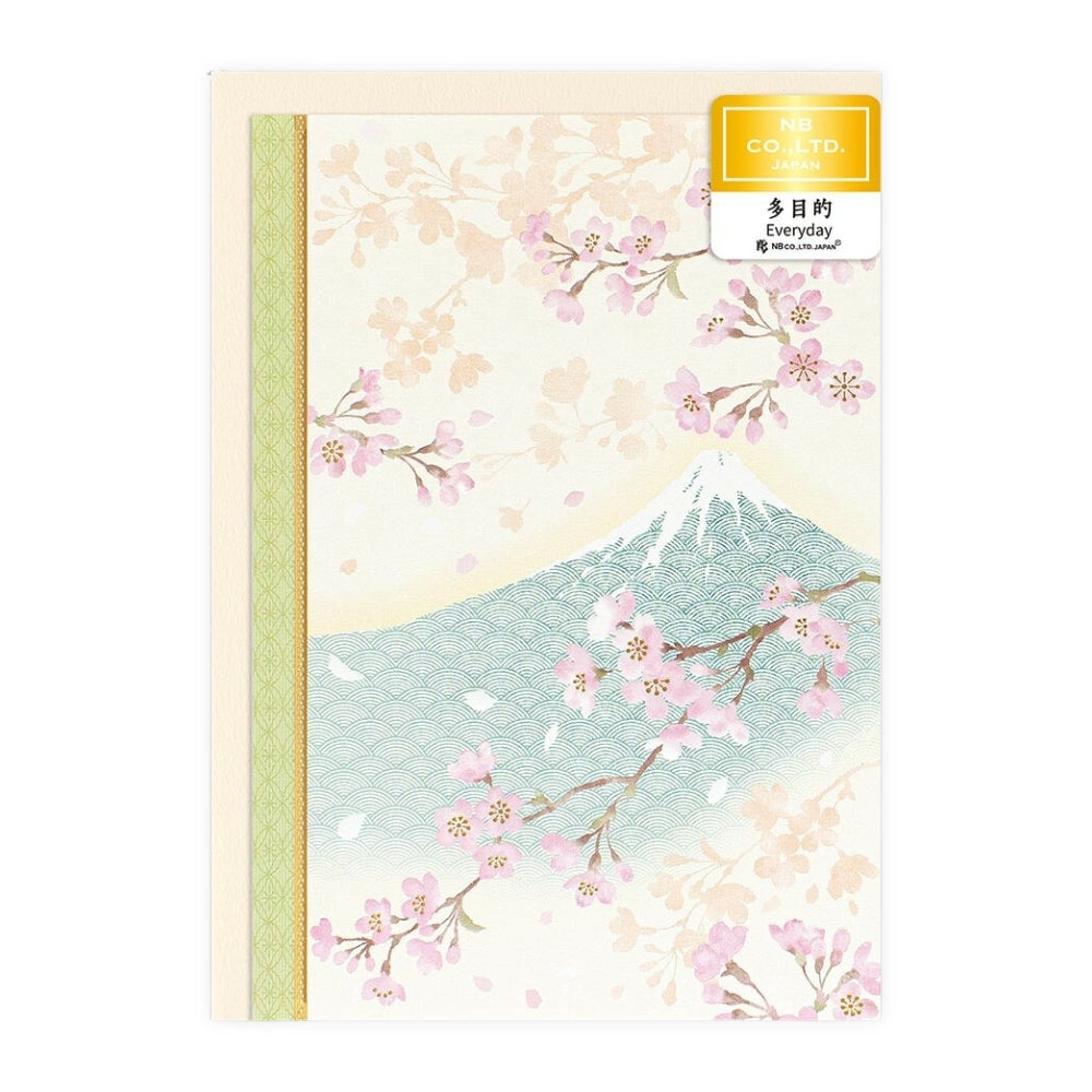 Japanskt Kort - Fuji & Körsbärsblommor