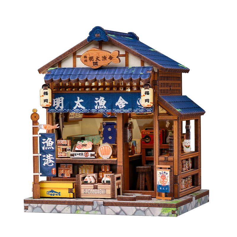 Japanskt mini-trähus byggsats Fukuoka Mentaiko Kitchen