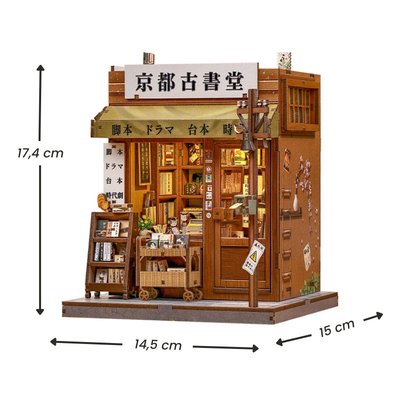 Japanskt miniatyrhus byggsats i trä Antique Bookery of Kyoto