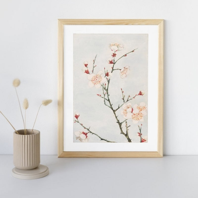 Japanskt plommonblomstertryck A3