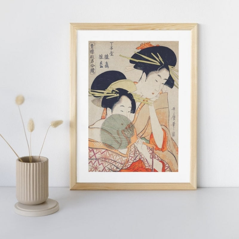 Japanskt tryck Kurtisaner A3