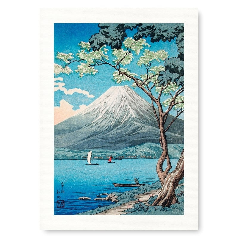 Japanskt tryck Lake Yamanaka A3