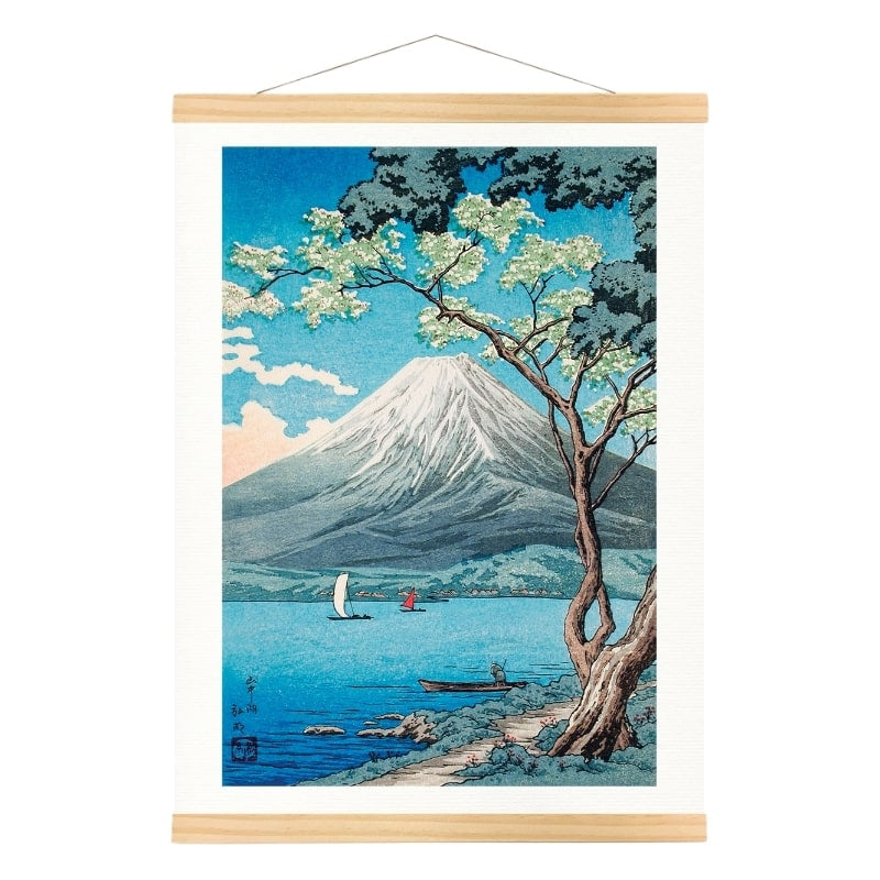 Japanskt tryck Lake Yamanaka A3