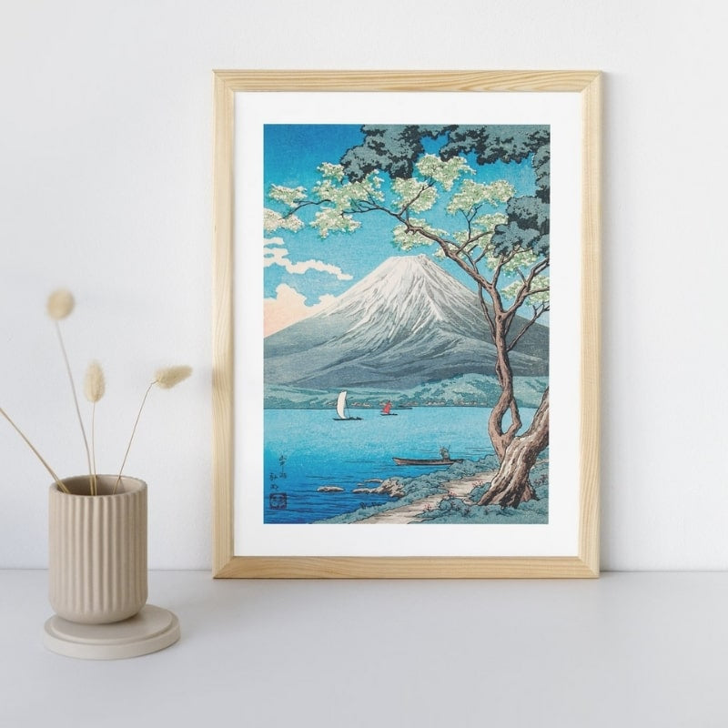 Japanskt tryck Lake Yamanaka A3