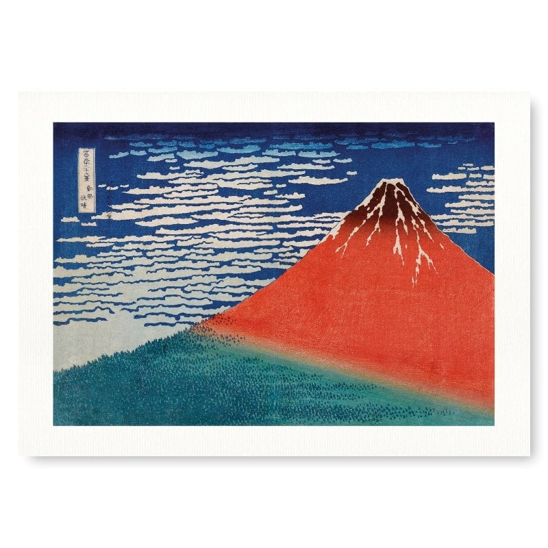 Japanskt tryck Mount Fuji Röd A3
