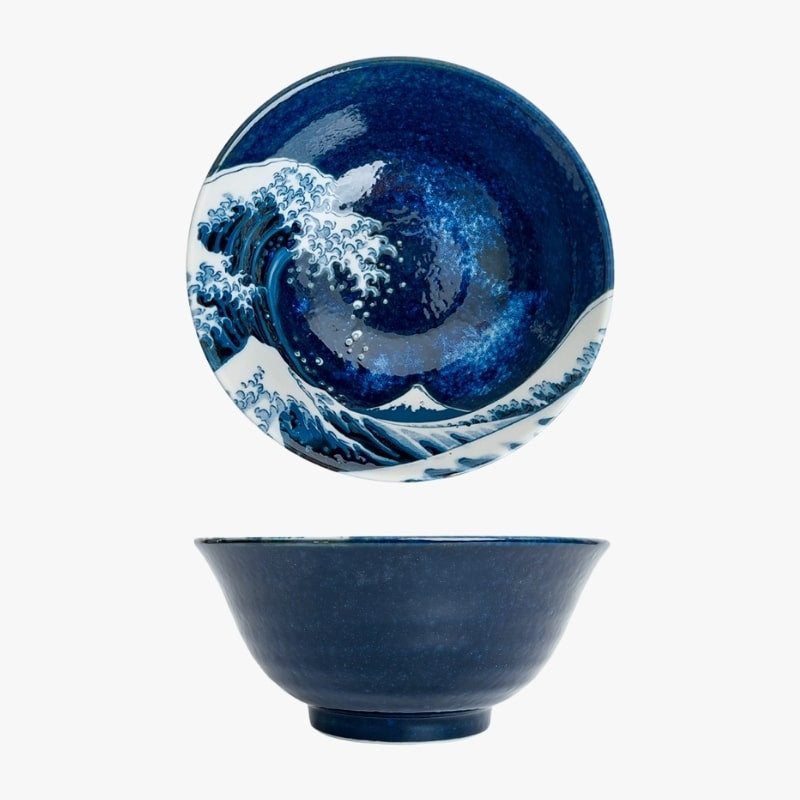 Kanagawa blå japansk skål