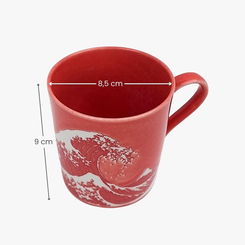 Kanagawa Röd Japansk Mugg