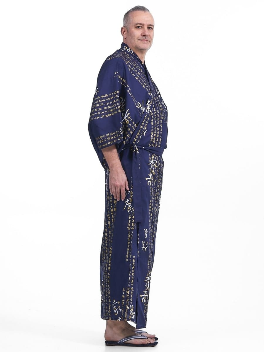 Kanji Yukata Kimono för män