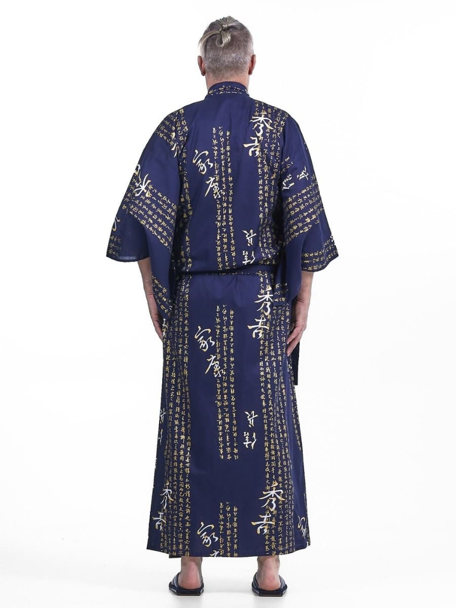Kanji Yukata Kimono för män