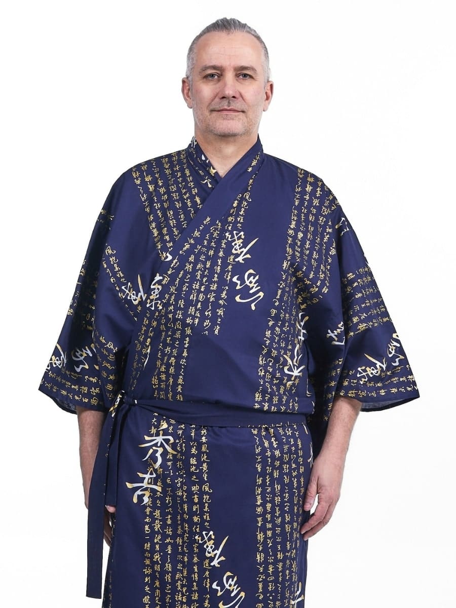 Kanji Yukata Kimono för män