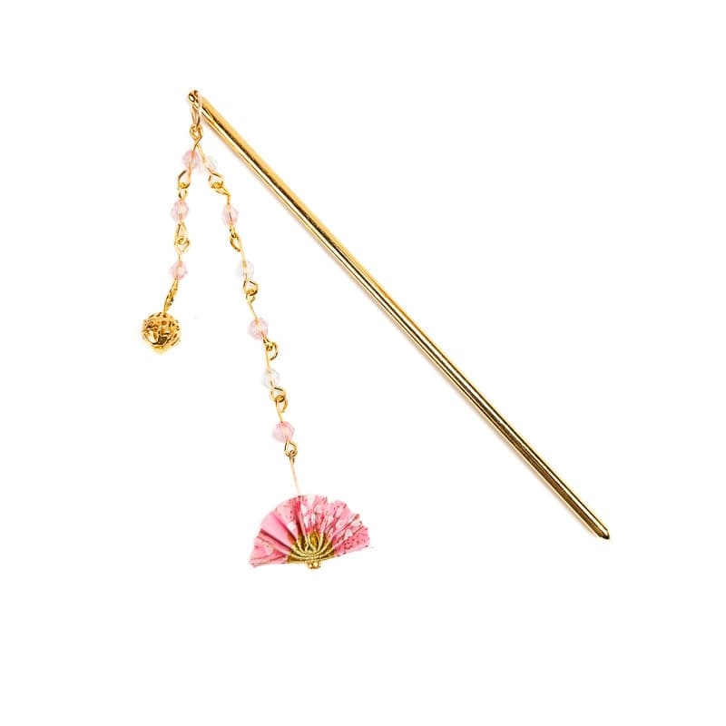 Kanzashi japansk rosa solfjäder