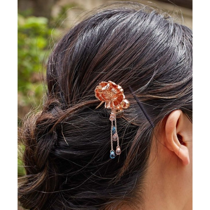 Kanzashi pionblomma