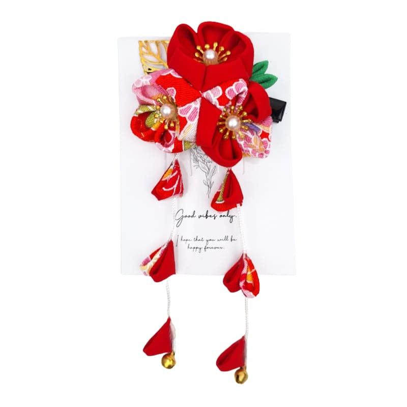 Kanzashi spänne blomma