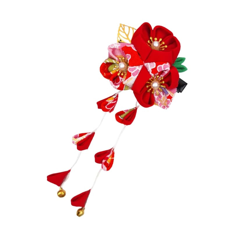 Kanzashi spänne blomma