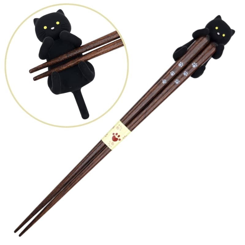Kawaii japanska ätpinnar Svart katt