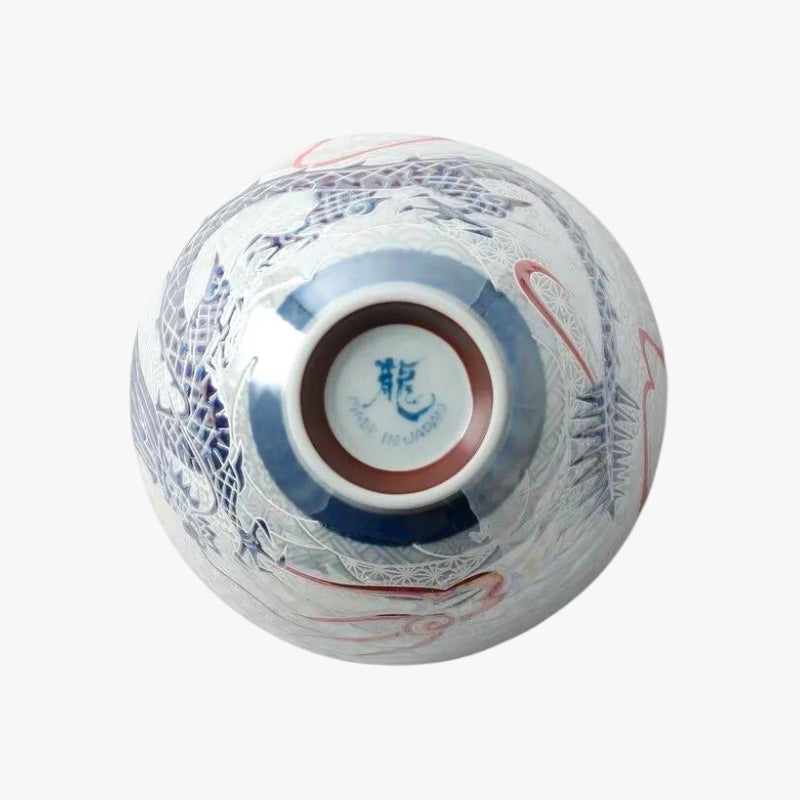 Keramisk skål med japansk drake