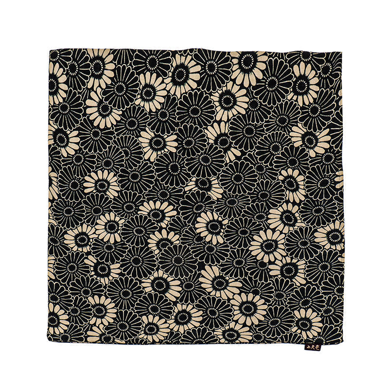 Kikuzukushi japanskt kuddfodral svart - 45x45 cm