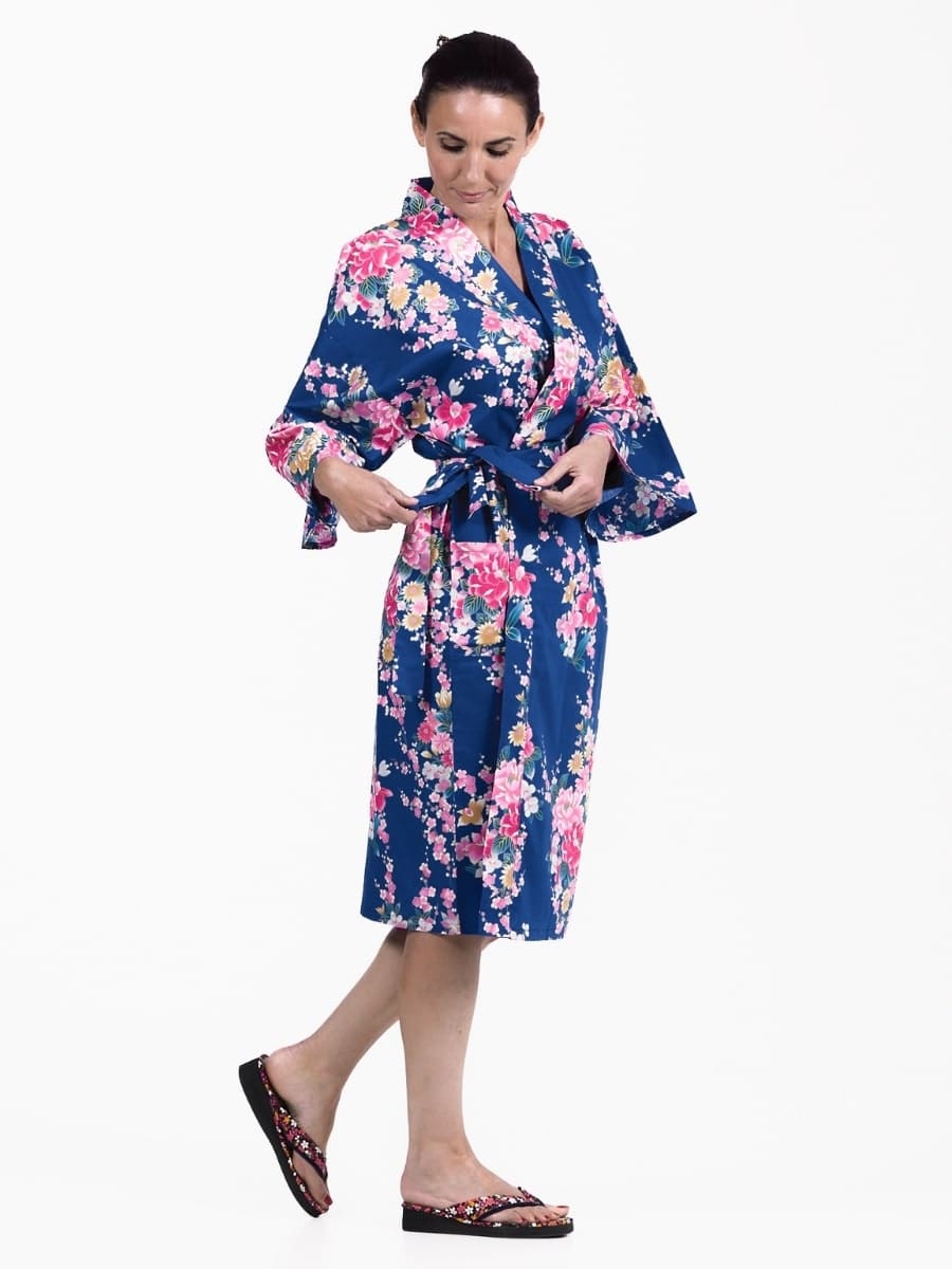 Kimono Happi Kvinna Botan till Uchōran En storlek