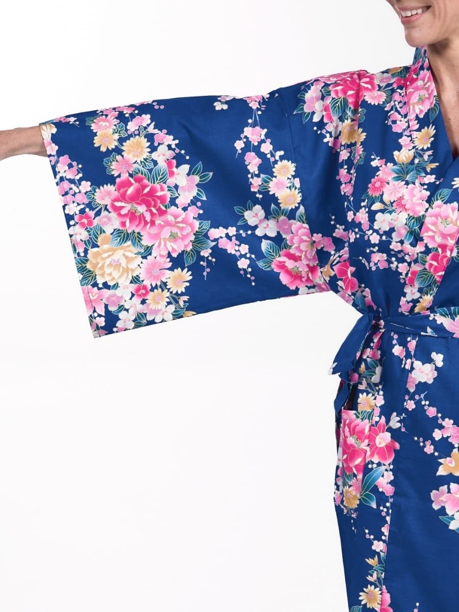 Kimono Happi Kvinna Botan till Uchōran En storlek