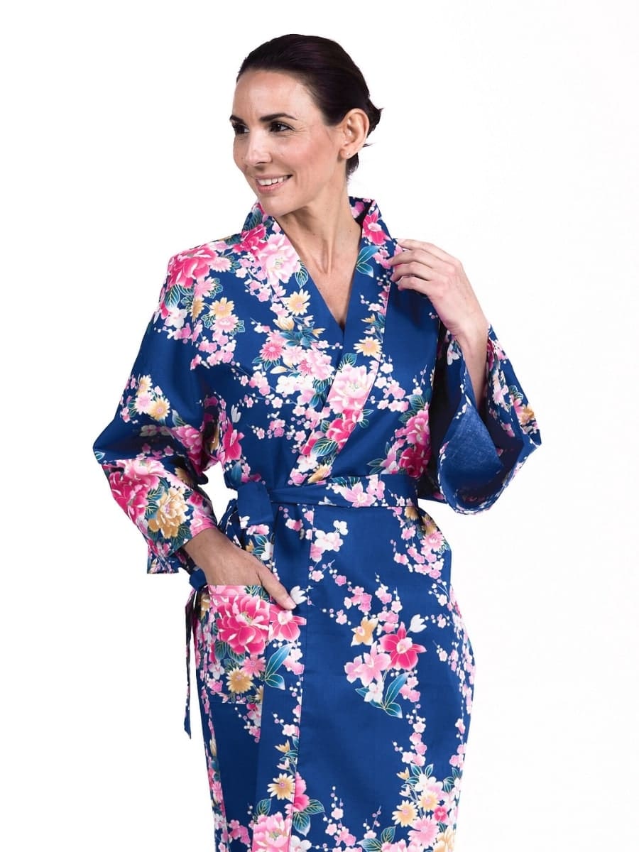 Kimono Happi Kvinna Botan till Uchōran En storlek