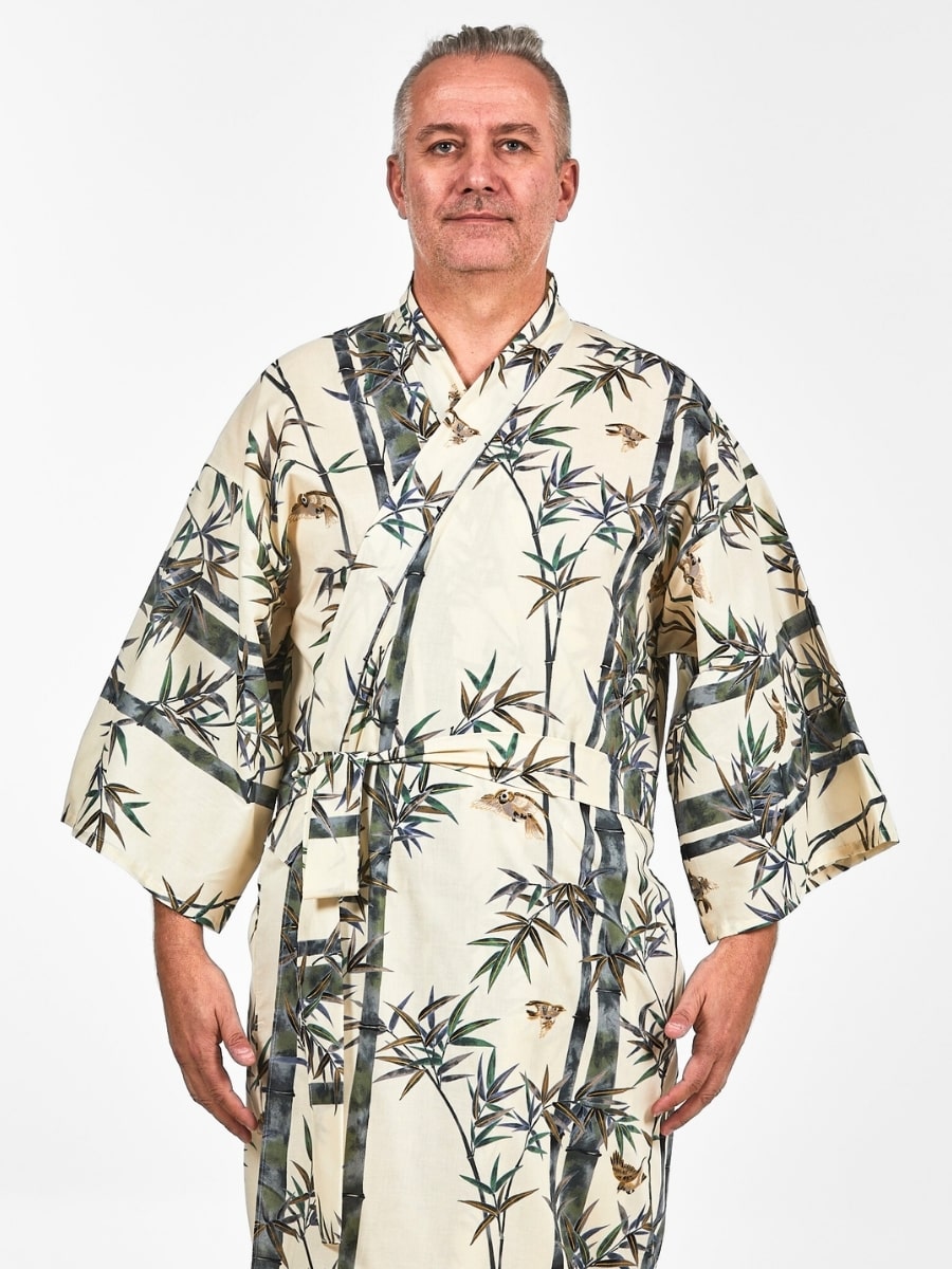 Kimono i japansk bambu för män En storlek