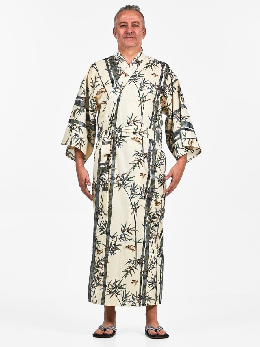 Kimono i japansk bambu för män En storlek