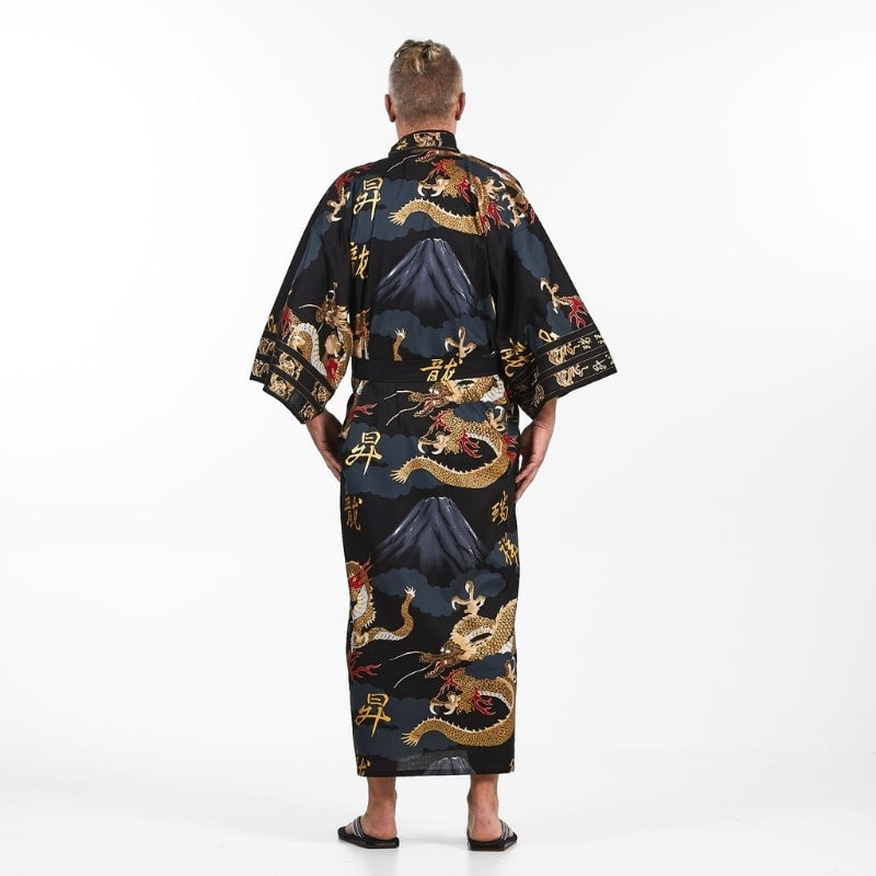 Kimono med japansk drake för män En storlek