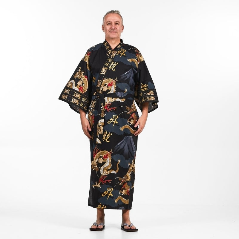 Kimono med japansk drake för män En storlek