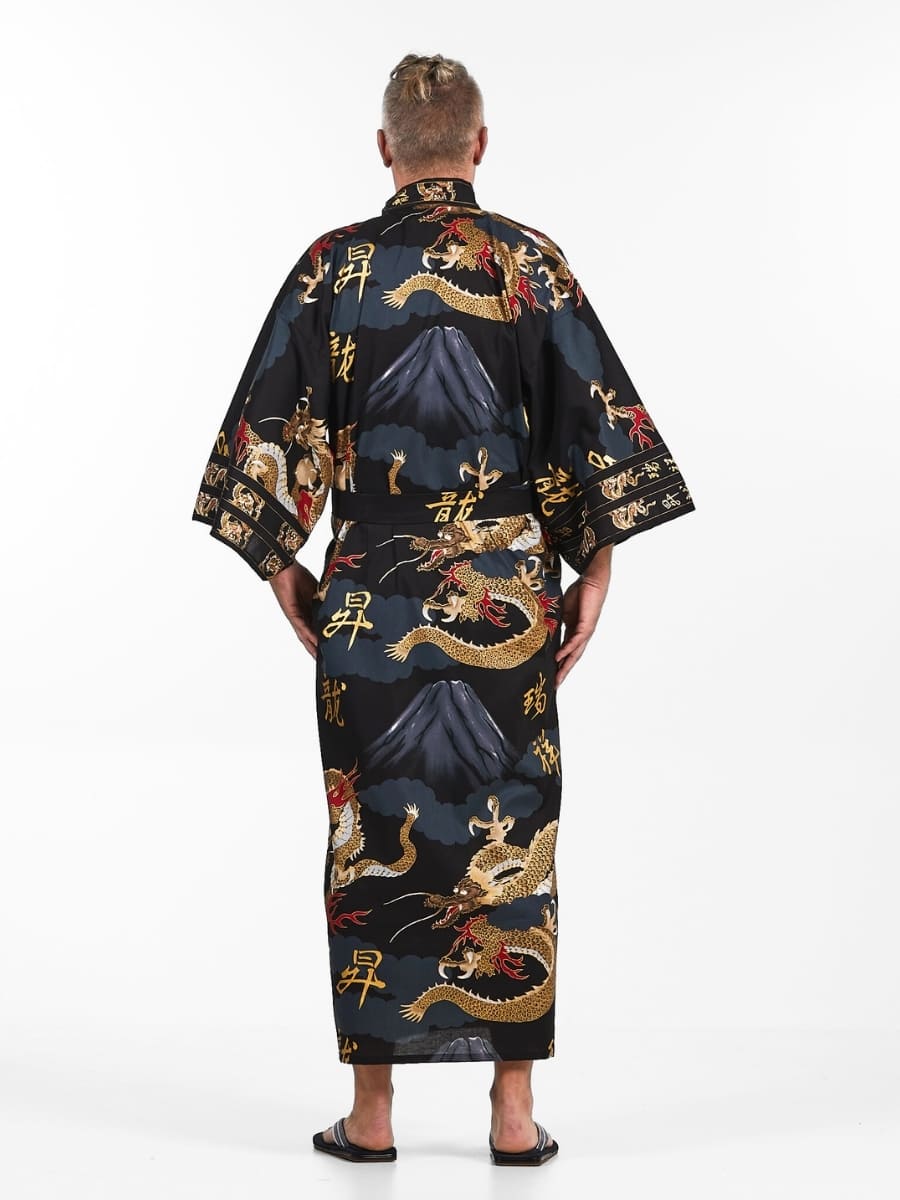 Kimono med japansk drake för män En storlek