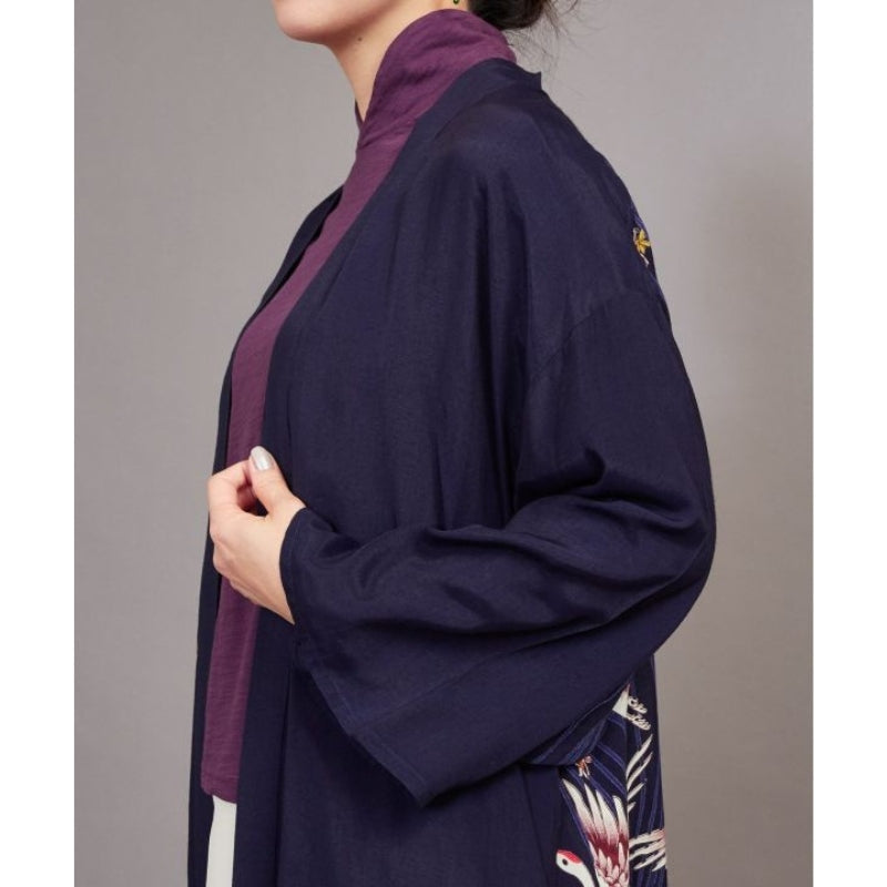 Kimono med lång kran för kvinnor En storlek