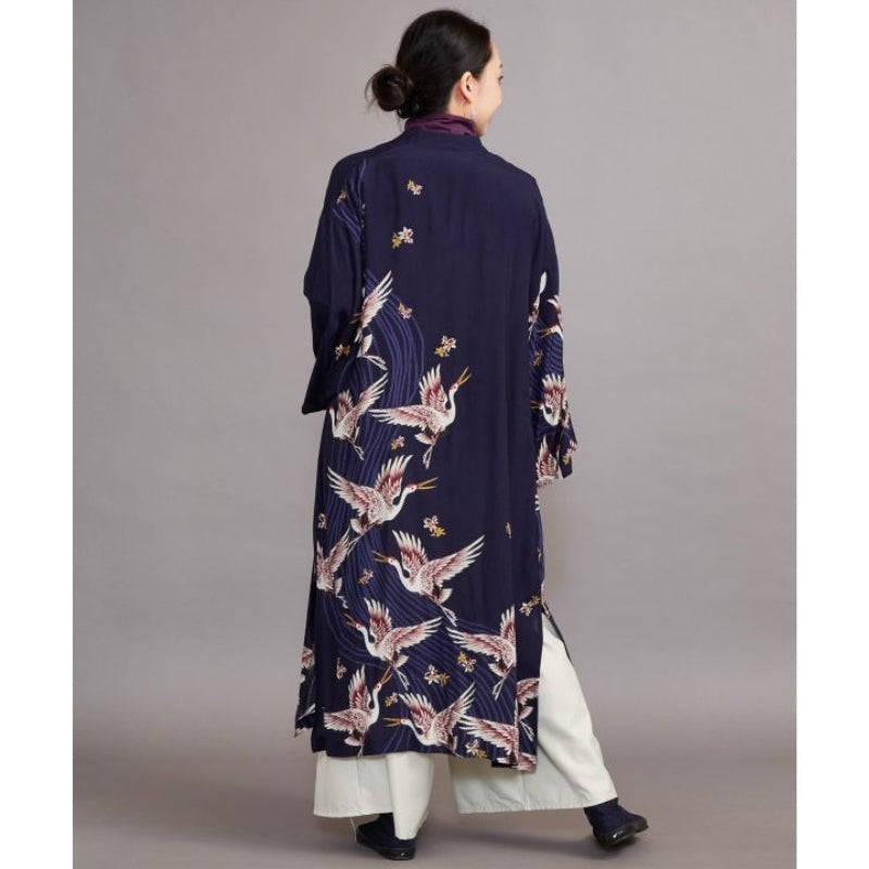 Kimono med lång kran för kvinnor En storlek