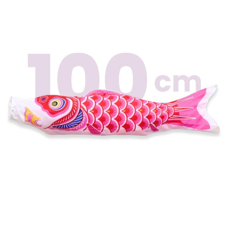 Traditionell rosa japansk koinobori - 100 cm