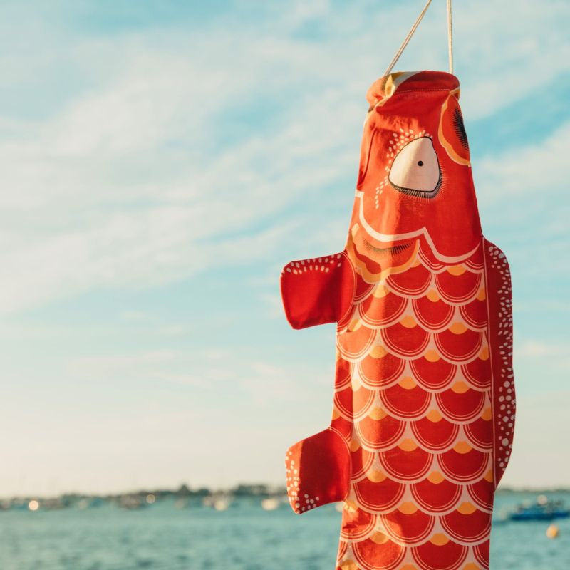 Koinobori Traditionell Orange 70 cm