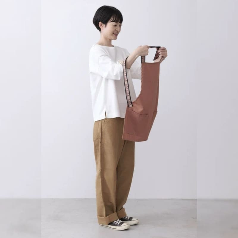 Kort japanskt förkläde - Terracotta