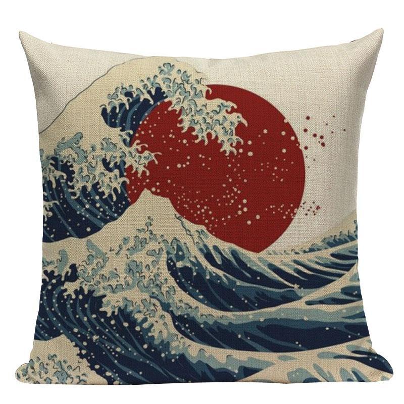 Kuddfodral med japanskt motiv Vague & Soleil