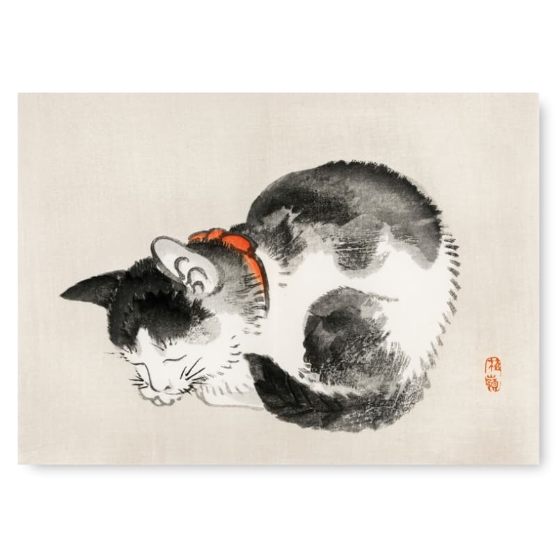 Målning med japansk katt A3