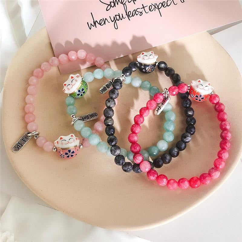 Maneki Neko armband Pärlor