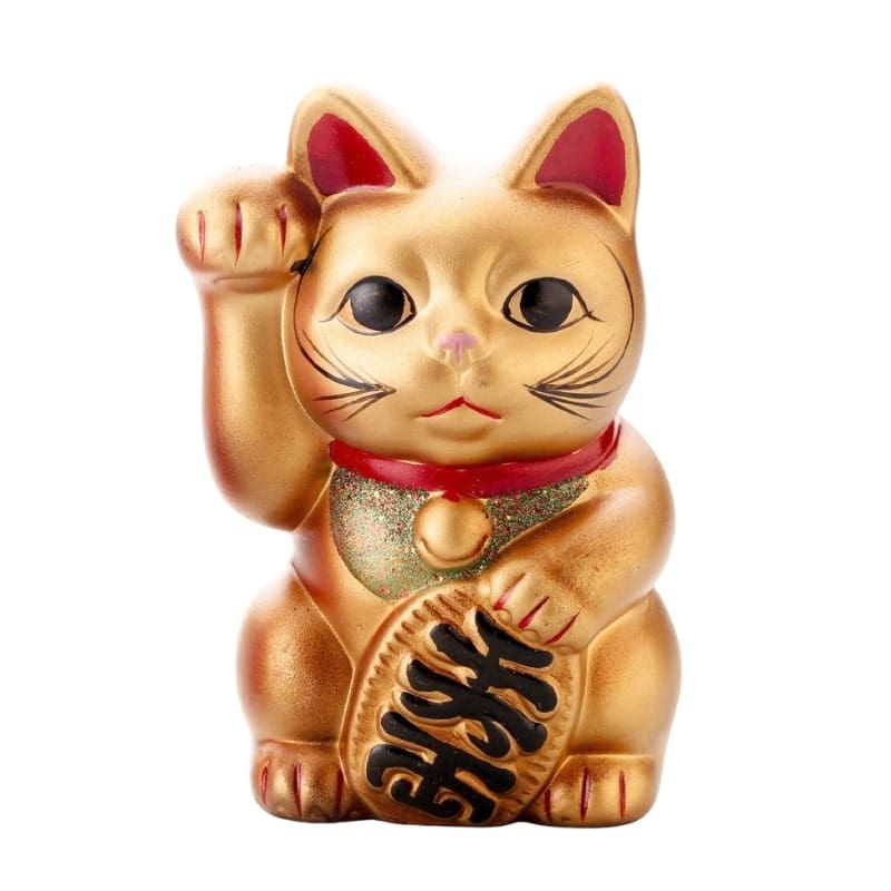 Maneki Neko Gyllene keramik 15 cm