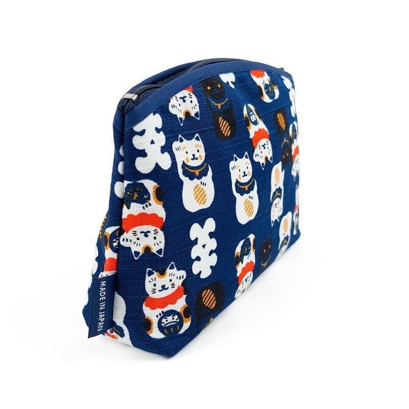 Maneki Neko Japansk Kopplingsväska Blå
