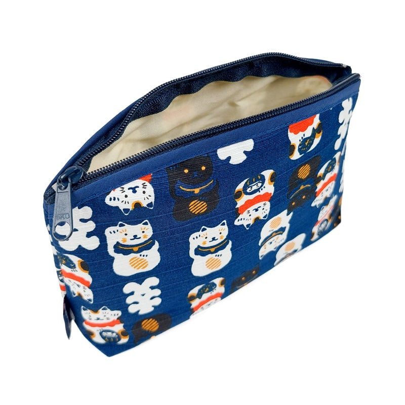 Maneki Neko Japansk Kopplingsväska Blå