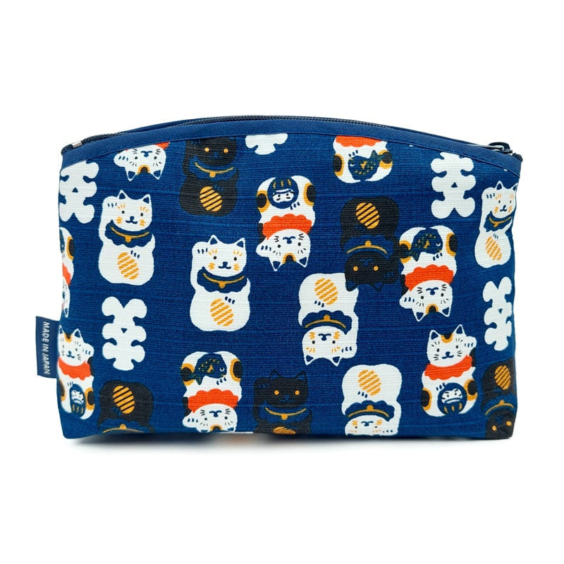 Maneki Neko Japansk Kopplingsväska Blå