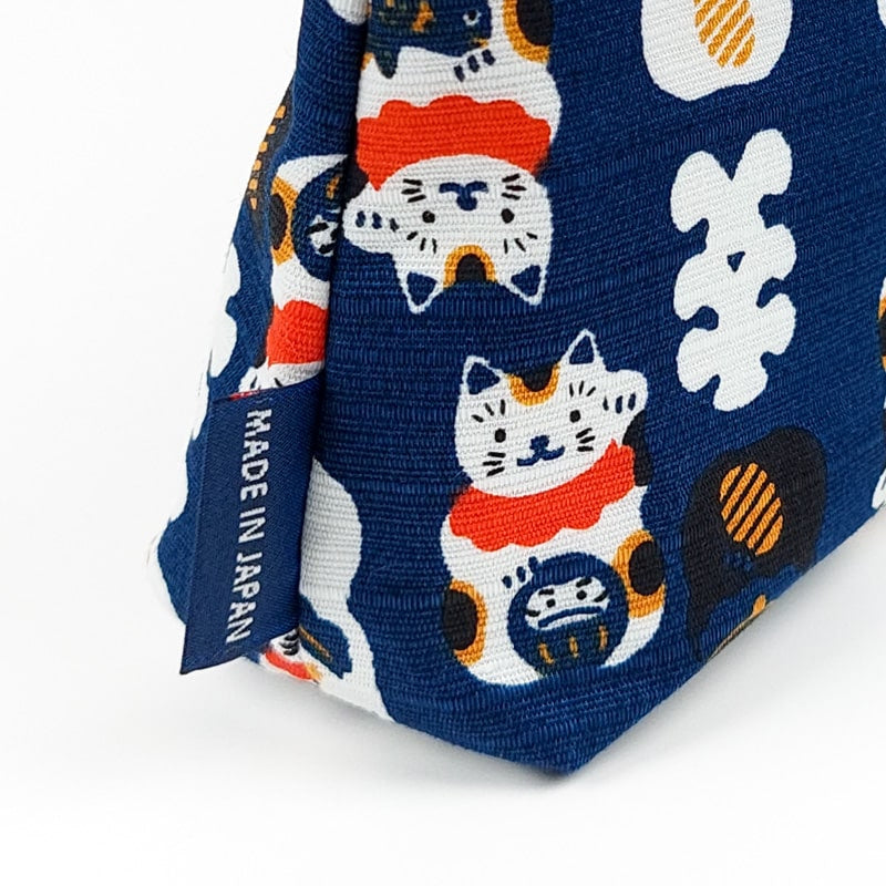 Maneki Neko Japansk Kopplingsväska Blå