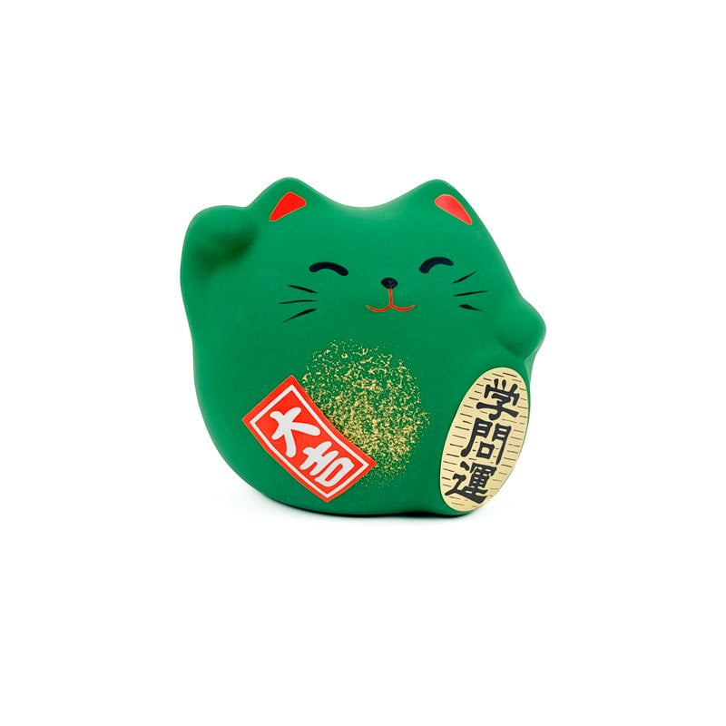 Maneki Neko rund grön