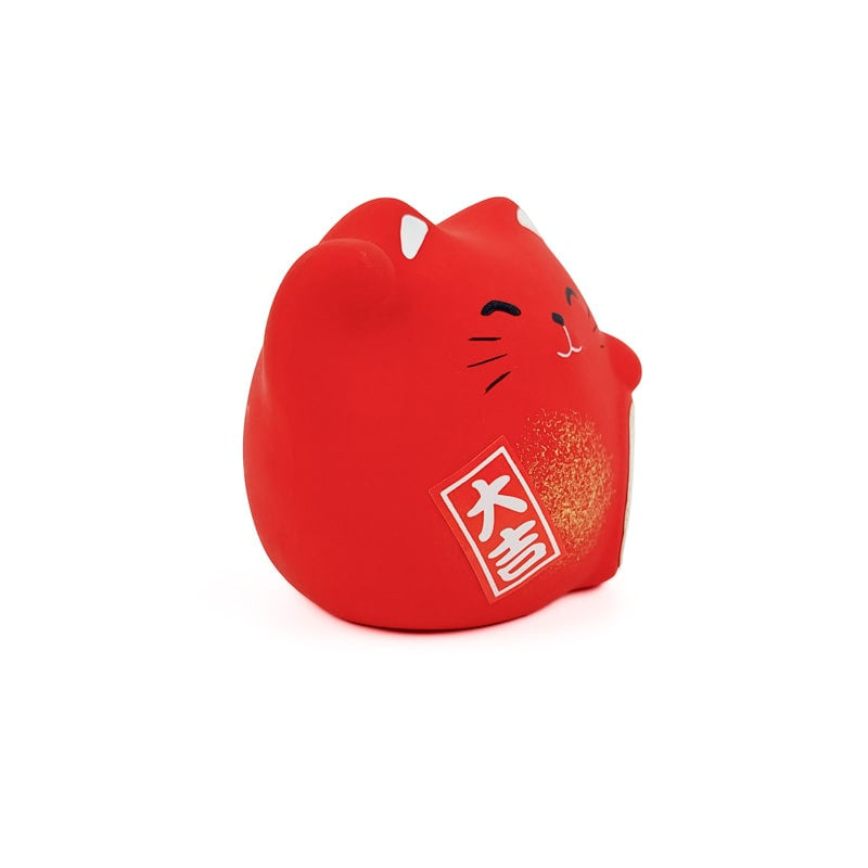 Maneki Neko Rund Röd